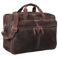 STILORD Gigantus XXL Aktentasche Leder Laptoptasche 17,3 Zoll bis 19 Zoll Sehr Große Umhängetasche Arbeitstasche Bürotasche Businesstasche Echtleder für Damen u. Herren Farbe:Zamora - braun