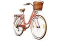 bergsteiger Cityrad Marseille 26 Zoll, 28 Zoll Damenfahrrad, ab 150 cm, Korb aus Rattan, 6 Gang, Kettenschaltung, V-Bremsen