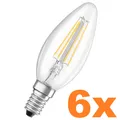 6er-PACK OSRAM LED BASE Classic B40 E14 FILAMENT KLAR 4W=40W 2700K