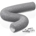 HG Power 125mm Abluftschlauch, 5m Flexibel PVC Alurohr Lüftungsschlauch Schallgedämmter Alu Flex-Schlauch Abluftrohr für Wachstumszelt Trockner Mobile Klimaanlage Abluftventilator, Grau