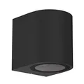 ledscom.de Wandleuchte ALSE für außen, IP54, Downlight, schwarz matt, rund, 1x GU10 max. 35W