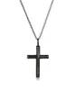 Kuzzoi Lange Kette Herren mit Kreuz Oxidiert Massiv 925 Silber, Kreuz