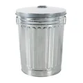Zink Abfalleimer mit Deckel 58 Liter Silber Mülleimer Tonne Mülltonne Zinktonne