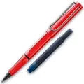 LAMY Tintenroller Safari ROLL INK Rot mit Füller Tintenpatrone blau löschbar