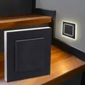 LED Treppenleuchte eckig schwarz - Lichtfarbe: CCT 1,5W - Lichtaustritt: Doppio