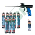 SOUDAL Set 8: Schaumpistole + 8 x 750 ml Pistolenschaum Soudafoam Gun + Reiniger