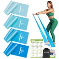 GYMERK Fitnessbänder Set 4er, 1.8M/2M Fitnessband, 4 Widerstandsstufen mit Übungsposter, Gymnastikband mit Tragetasche & Übungsanleitung, Ideal für Yoga, Pilates, Muskelaufbau