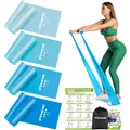 Fitnessbänder Set 4 Stück 2M Widerstandsstufen Gymnastikband Pilates Yoga Mus...