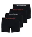 bruno banani 4er Pack Herren Boxershorts Shorts Unterhosen Flowing, Farbe:Schwarz, Menge:4er Pack (2X 2er), Wäschegröße:M, Artikel:-1936 schwarz-weiß/schwarz-rot