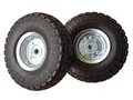 Frosal 2 x Sackkarrenrad PU Rad Bollerwagen Ø 260 mm 4.10/3.50-4 | Reifen Sackkarre | Achse 16 mm | Stahlfelge Silber | pannensicher