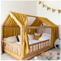 lilimaus Betthimmel Hausbett Himmel aus 100% Musselin-Baumwolle - in 12 Farben (1-tlg), Stilvolle Musselin-Deko für Kinderzimmer, ideal als Geschenkidee gelb 67 cm x 320 cm