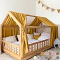 Lilimaus Vorhang aus 100% Muselin-Baumwolle, Überdachung für Babybett, 90 x 200 cm, 120 x 200 cm, Kinderbettdeko, Geschenk für Mädchen und Jungen