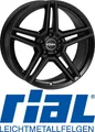 4x Rial M10 8x18 ET43 5x112 NB66.6 Racing-Schwarz