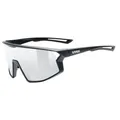 uvex skyryse - Sportbrille für Damen und Herren - starker Schutz vor Sonnenstrahlung - direkte Rahmenbelüftung - black matt/silver mirror - one size