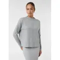 comma Longpullover Strickpullover Feinstrickpullover aus Viskosemix mit Ziernaht grau 42 EU
