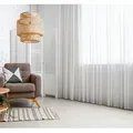 GARDINESTAN JUNG CFO GmbH Gardine Gardinen Weiß Leinenoptik Halbtransparent mit Kräuselband Bleiband, Store 150 cm x 260 cm
