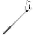 Selfie-Stick Schwarz - Teleskopstativ 1 m mit runder Lampe und Telefonhalter