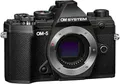 OM SYSTEM OM-5 Micro Four Thirds Systemkamera, 20 MP Live MOS-Sensor, optimierte 5-Achsen-Bildstabilisierung, IP53, Handheld High Res Shot, Schwarz