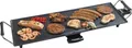 Bestron elektrischer Tischgrill, XL Plancha-/Teppanyaki-Grillplatte mit Antihaftbeschichtung, Grillspaß für bis zu 6 Personen, extra lange Grillfläche, 1.800 Watt, Farbe; Schwarz
