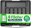 Loco Bird Besteckkasten für Schubladen aus Kunststoff (Schubladeneinsatz für Küchenschubladen, Nützlicher Besteckeinsatz fur Küchen), Ausziehbar bis zu 9 Fächern