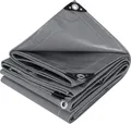WOLTU PVC Abdeckplane LKW Plane Industrie Gewebeplane wasserdicht Schutzplane 500 g/m² Bootsplane Poolplane Dunkelgrau 2x3 m