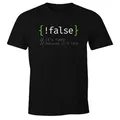 MoonWorks Print-Shirt Herren T-Shirt Programmierer Informatiker Witz False True Fun-Shirt mit Print schwarz S