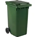ESE Mülltonne Kunststoff 240 L grün mit Klappdeckel und Rollen, widerstandsfähig (240 l) (ESE-176399)