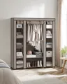 SONGMICS Kleiderschrank, Stoffschrank, mit Überzug aus Vliesstoff, Faltschrank mit Kleiderstange, 45 x 150 x 175 cm, 12 Ablagen, Metallrahmen, Schrank