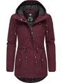 Ragwear Damen Winterjacke warmer Kurzmantel mit Kapuze Monadis Black Label Intl Wine Red22 Gr. M