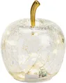 Wurm LED Dekoobjekt LED Dekolampe Apfel Glas 10er LED Lichterkette Timer Ø11cm transparent