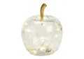 GLAS-APFEL transparent LED-Lichterkette mit Timer Dekoration Apfel Licht Glas