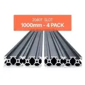 VEVOR 4er Set Aluprofil 1000 mm T-Nut 2040 Aluminium-Strangpressprofil, eloxierte Linearschiene nach europäischem Standard, Nutenprofil für 3D-Druck