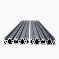 VEVOR 4er Set Aluprofil 1000 mm T-Nut 2040 Aluminium-Strangpressprofil, eloxierte Linearschiene nach europäischem Standard, Nutenprofil für 3D-Drucker, CNC-Maschine DIY, Lasergravur, Schwarz