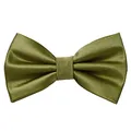 MASADA Herren Fliege Olivgrün Seidenlook, stufenlos verstellbar, handgefertigt, Hakenverschluss - 12 x 6 cm 100% Polyester