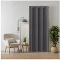 tinycurtains Türvorhang für alle gängigen Türgrößen, Thermovorhang (ohne Stange) Türgardine (1 St), Ösen, abdunkelnd, 100% Polyester, blickdicht grau Nebula 210x150cm Vorhang für Tür, Schrank & Fenster grau 150 cm x 210 cm