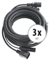 3x Bühne Licht Strom DMX Hybrid Kabel Kombi Beleuchtung Effekt Verlängerung 5m