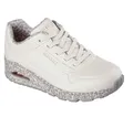 Skechers UNO Safari Time Damen-Sneaker, Weiß/Leopardenmuster, 42 EU