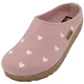 Haflinger Grizzly Cuoricino Filzclog aus reinem Wollfilz Unisex Herzmotiv Hausschuh rosa 41 EU