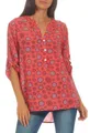 malito more than fashion Schlupfbluse malito Damen Bluse mit Print, Tunika mit ¾ Armen, Blusenshirt auch Bluse mit Kreis Blumen Print 3/4 Ärmeln Einheitsgröße