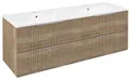 Sapho CIRASA STRIP Waschbeckenunterschrank mit Doppelwaschbecken 141x54x46cm, Alabama Eiche