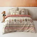 L'Essentiel Linge de Maison, Felix - Tile Red, Bettwäsche-Set, Fliese Rot, 100 % BAUMWOLLE RANFORCE, 240 x 220 cm - Rot/Gelb