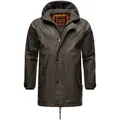 STONE HARBOUR Herren Regenjacke Gummierter Regenparka mit Fleece-Innenfutter Rihaa