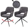 B-Ware 2er-Set Esszimmerstuhl MCW-N74, Auto-Return, Chenille, dunkelgrau
