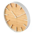 YAMAZAKI 4109 RIN Wanduhr, weiß, Stahl/Sperrholz, minimalistisch, 4,2 x 26,5 x 26,5 cm (L x B x H)