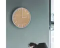 Yamazaki Wanduhr Rin Metall und Holz 26cm für Wohnzimmer Büro Küche modernes Design (26cm Rahmen, Ziffern und Zeiger aus Metall, Ziffernblatt aus Holz)