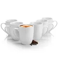 6x Kaffeebecher 300ml Kaffeetassen weiß Porzellan Kaffeetassen Set Kaffeepot