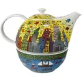 Teekanne GOEBEL "Rizzi", bunt, B:16,5cm H:20cm, Porzellan, Kannen, mit Stövchen, Pop Art, James Rizzi - My New York City Sunset