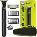 Philips OneBlade Rasierer QP1424 10 Schwarz Grün mit Etui Trimmer Wet Dry - Grün