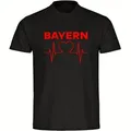 multifanshop T-Shirt Herren Bayern - Herzschlag - Männer schwarz XXL
