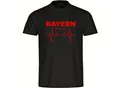 multifanshop Herren T-Shirt - Bayern - Herzschlag - Druck rot - Männer